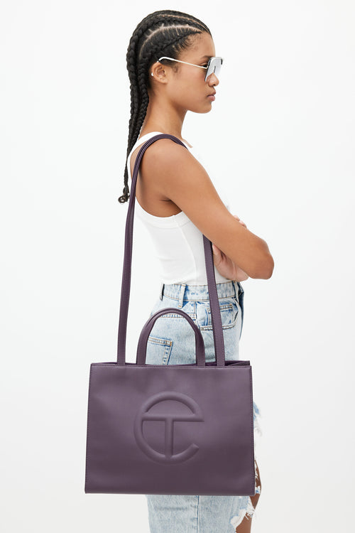 Telfar Purple Medium Shopping Bag