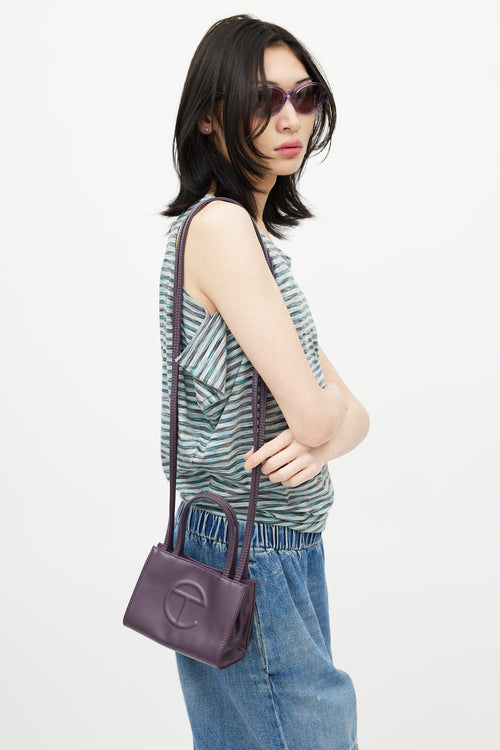 Telfar Purple Small Shopping Bag