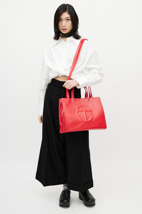 Telfar Red Medium Shopping Bag