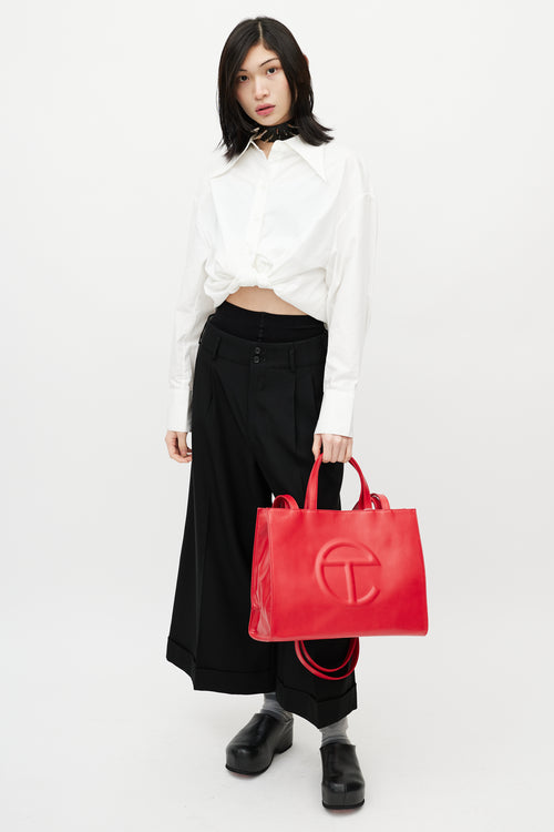 Telfar Red Medium Shopping Bag