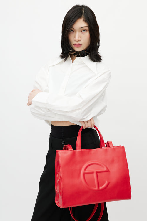 Telfar Red Medium Shopping Bag