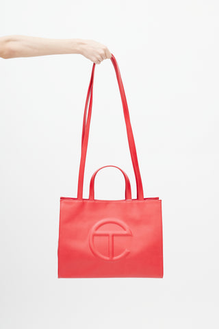 Telfar Red Medium Shopping Bag