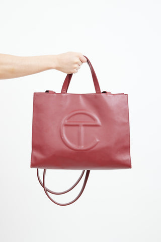 Telfar Burgundy Large Shopping Tote Bag