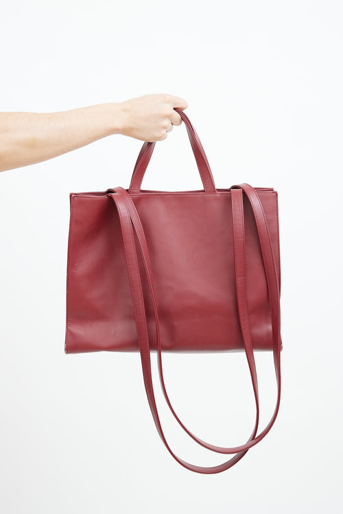 Telfar Burgundy Large Shopping Tote Bag