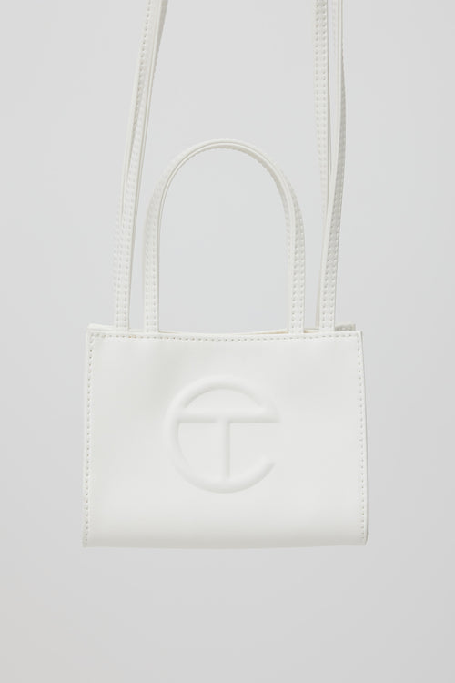 Telfar White Mini Shopping Bag