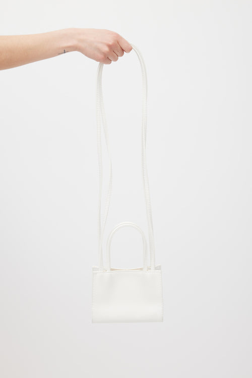 Telfar White Mini Shopping Bag