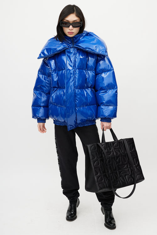 Telfar X Moose Knuckles Black Quilted Logo Tote