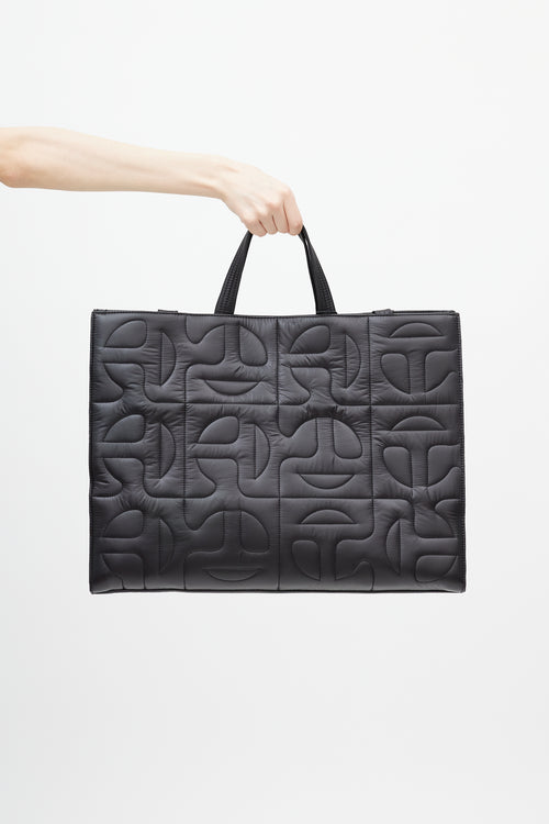 Telfar X Moose Knuckles Black Quilted Logo Tote