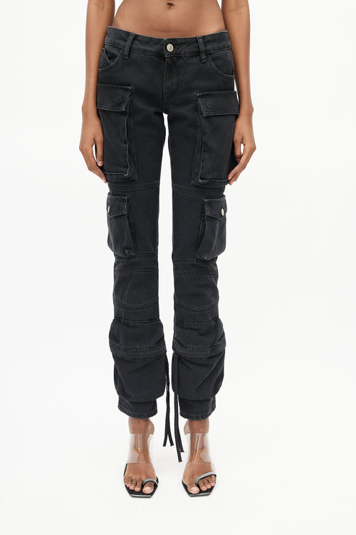 The Attico Black Fern Cargo Jeans