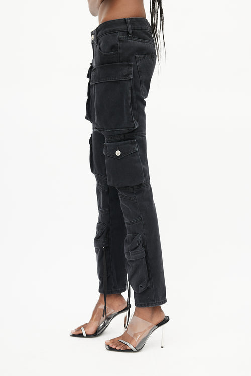 The Attico Black Fern Cargo Jeans