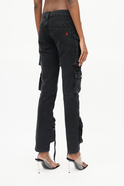 The Attico Black Fern Cargo Jeans