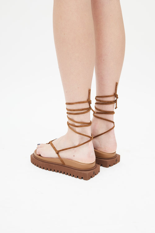 The Attico Brown Strappy Gladiator Sandal