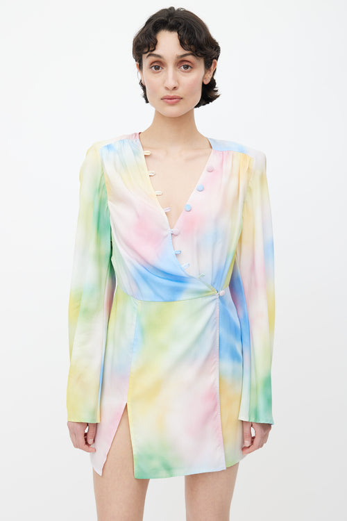 The Attico Multicolour Lauren Tie Dye Wrap Dress