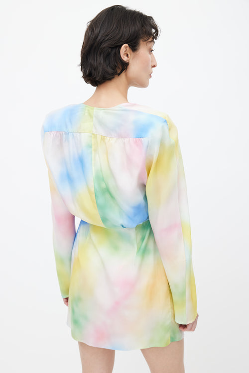 The Attico Multicolour Lauren Tie Dye Wrap Dress