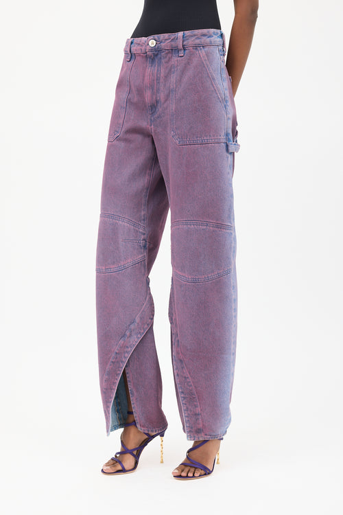 The Attico Purple Tinted Cargo Jeans