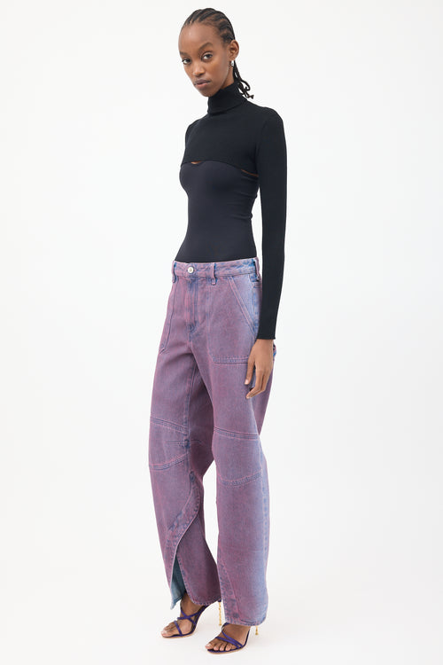 The Attico Purple Tinted Cargo Jeans