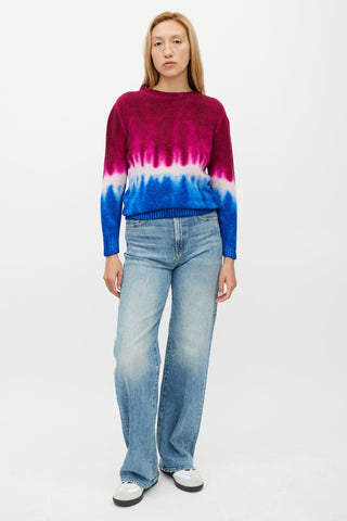 The Elder Statesman Pink 
Blue Cashmere Tie Dye Sweater