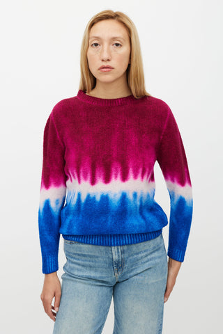 The Elder Statesman Pink 
Blue Cashmere Tie Dye Sweater