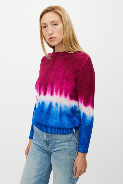 The Elder Statesman Pink 
Blue Cashmere Tie Dye Sweater