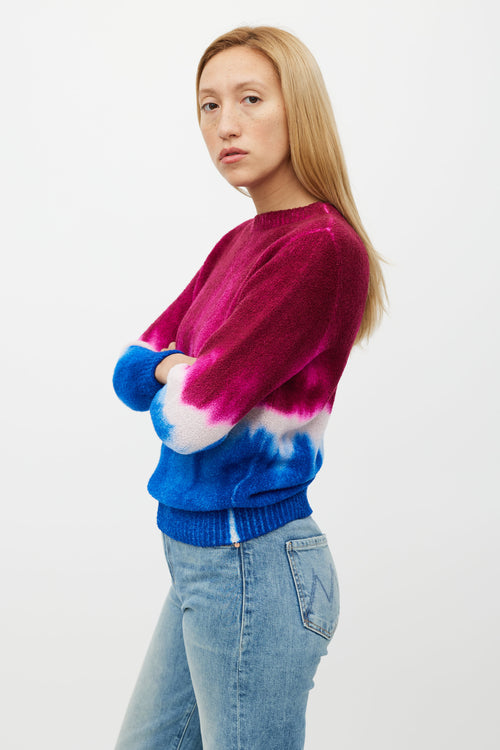 The Elder Statesman Pink 
Blue Cashmere Tie Dye Sweater