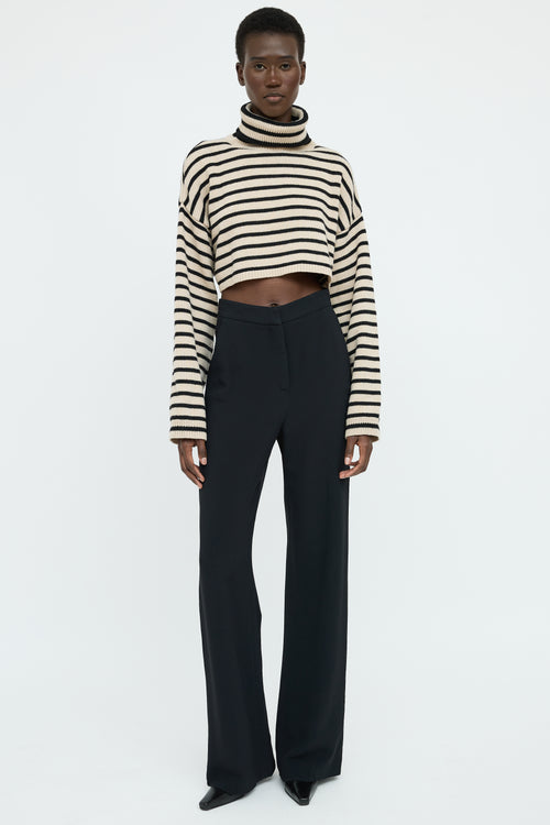 The Frankie Shop Beige 
Black Stripe Long Sleeve Top