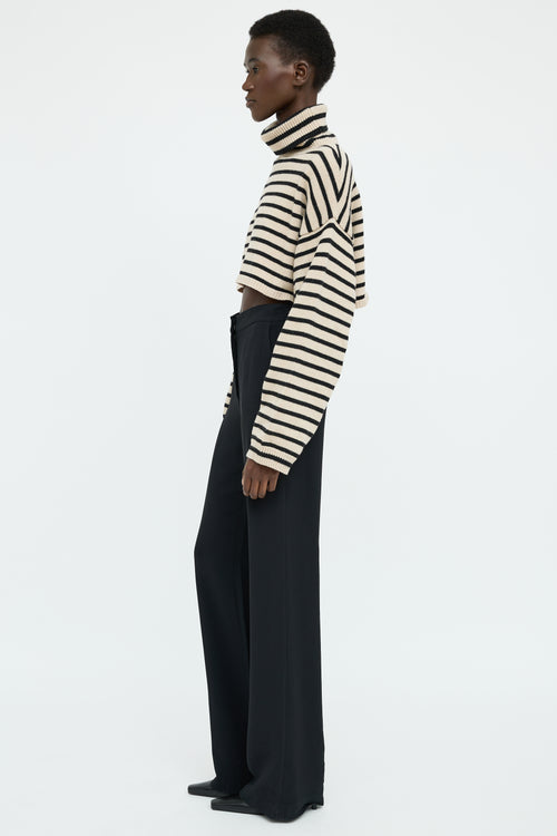 The Frankie Shop Beige 
Black Stripe Long Sleeve Top