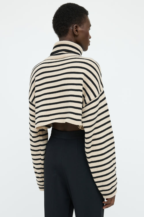 The Frankie Shop Beige 
Black Stripe Long Sleeve Top