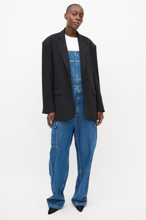 The Frankie Shop Black Gelso Oversized Blazer