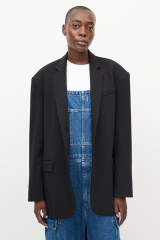 The Frankie Shop Black Gelso Oversized Blazer