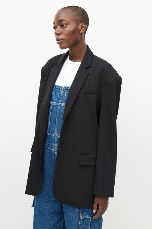 The Frankie Shop Black Gelso Oversized Blazer