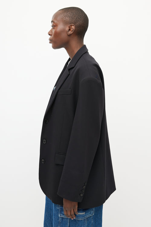 The Frankie Shop Black Gelso Oversized Blazer