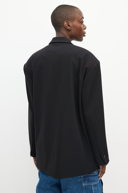 The Frankie Shop Black Gelso Oversized Blazer