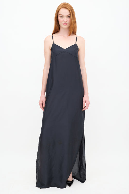 The Frankie Shop Black Nylon Maxi Dress