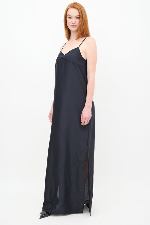 The Frankie Shop Black Nylon Maxi Dress