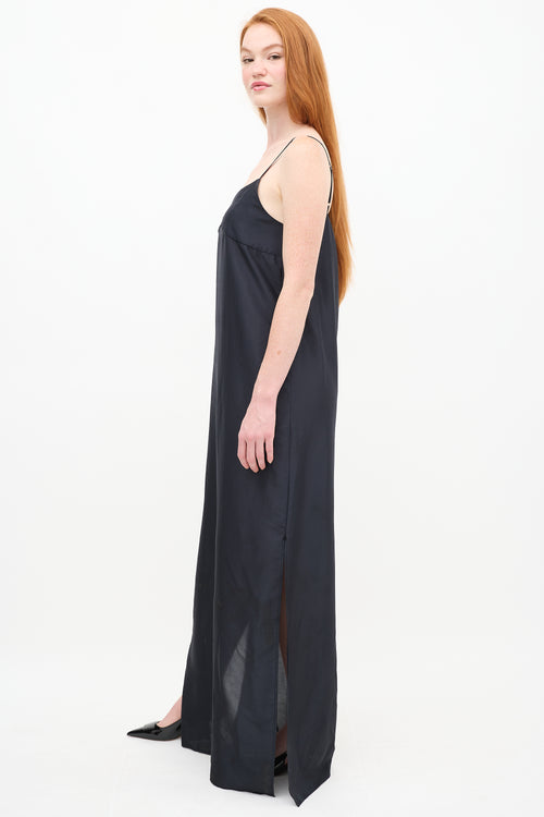 The Frankie Shop Black Nylon Maxi Dress