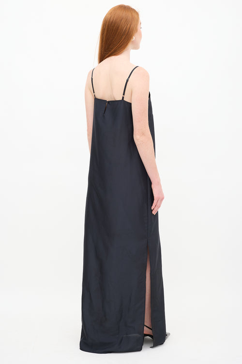 The Frankie Shop Black Nylon Maxi Dress