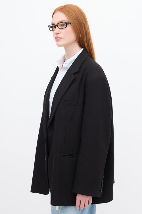 The Frankie Shop Black Oversized Boyfriend Blazer