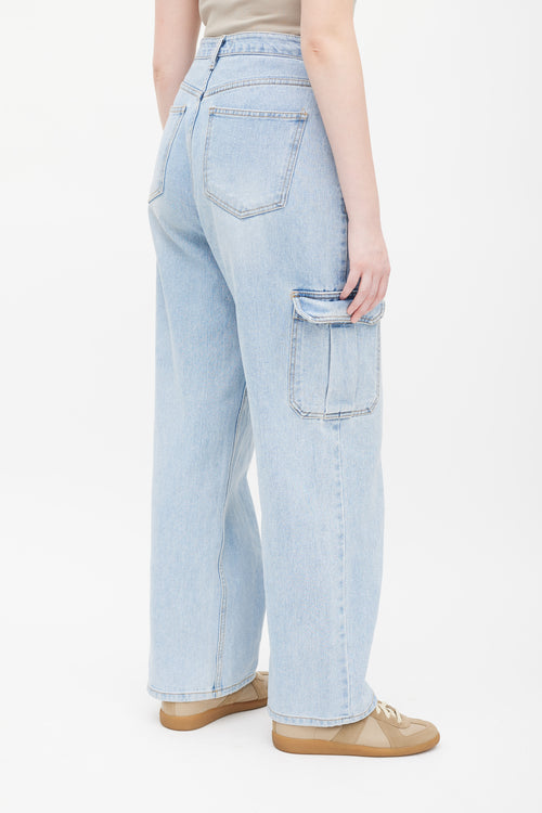 The Frankie Shop Blue Light Wash Cargo Jeans