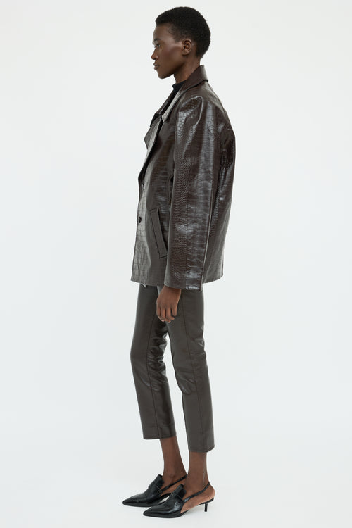 The Frankie Shop Brown Faux Leather  Jacket