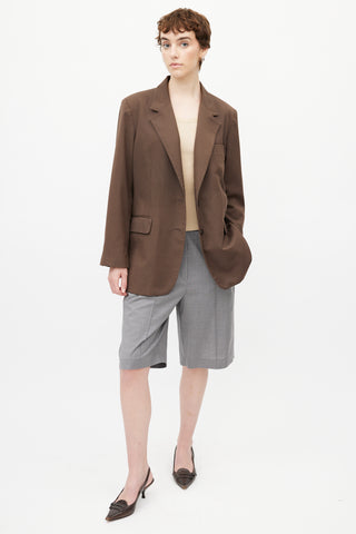 The Frankie Shop Brown Matteau Blazer