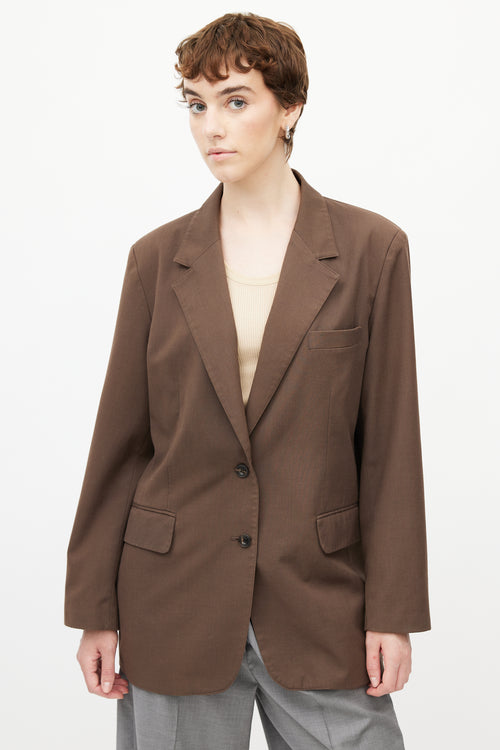 The Frankie Shop Brown Matteau Blazer