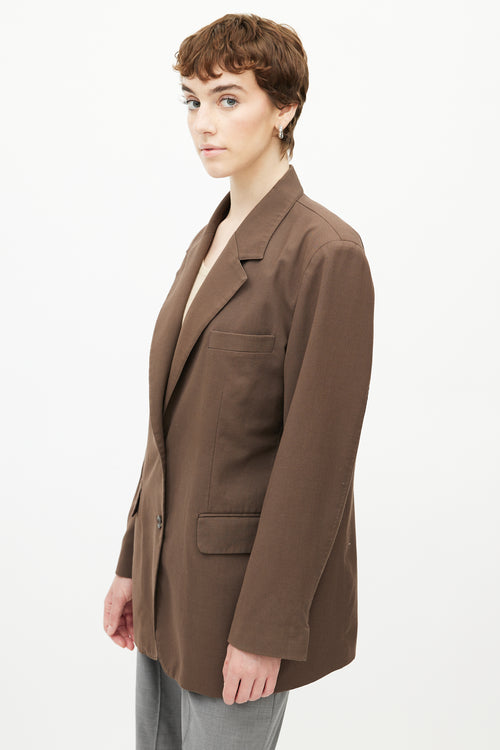 The Frankie Shop Brown Matteau Blazer