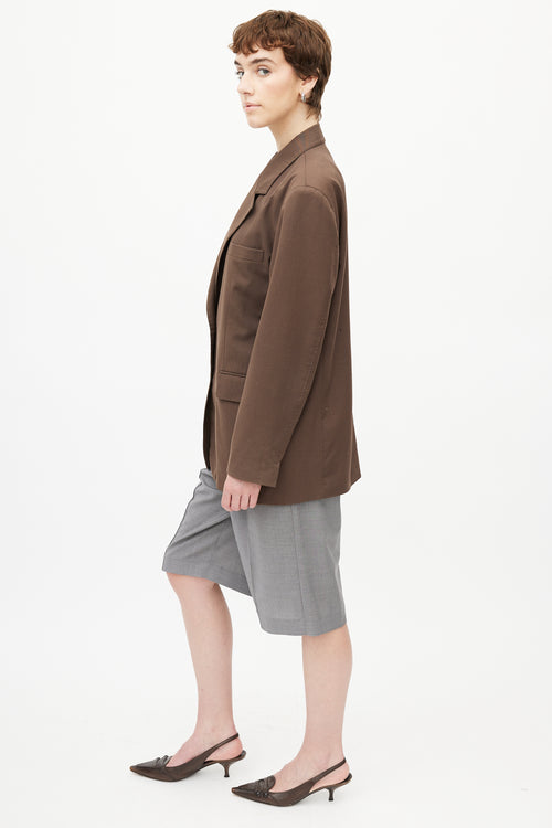 The Frankie Shop Brown Matteau Blazer