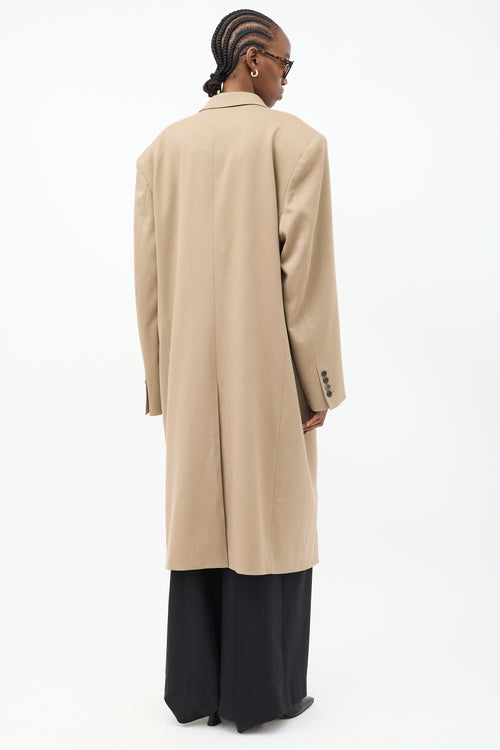 The Frankie Shop Brown Wool London Double Breasted Coat