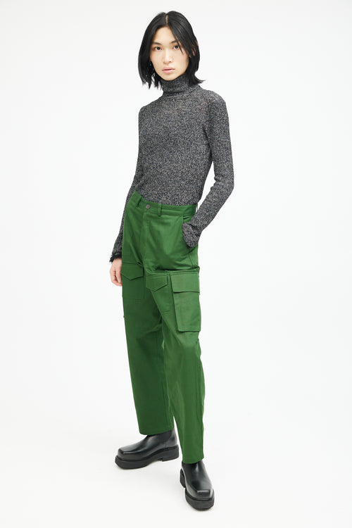 The Frankie Shop Green Straight Leg Cargo Pant