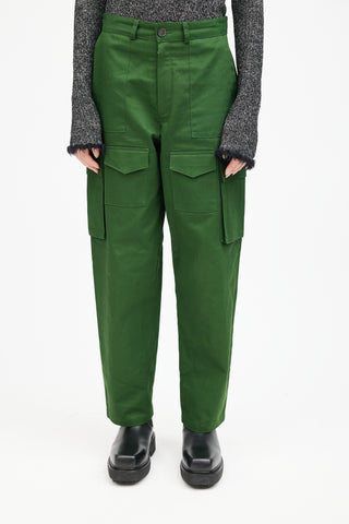 The Frankie Shop Green Straight Leg Cargo Pant