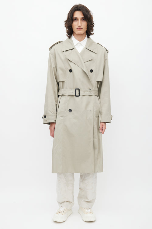 Frankie Shop Grey Belted Trench Coat