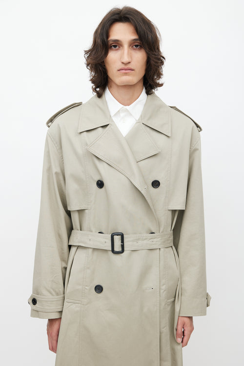 Frankie Shop Grey Belted Trench Coat