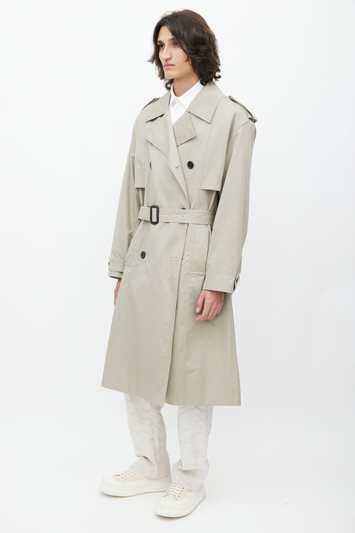 Frankie Shop Grey Belted Trench Coat