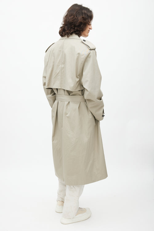 Frankie Shop Grey Belted Trench Coat